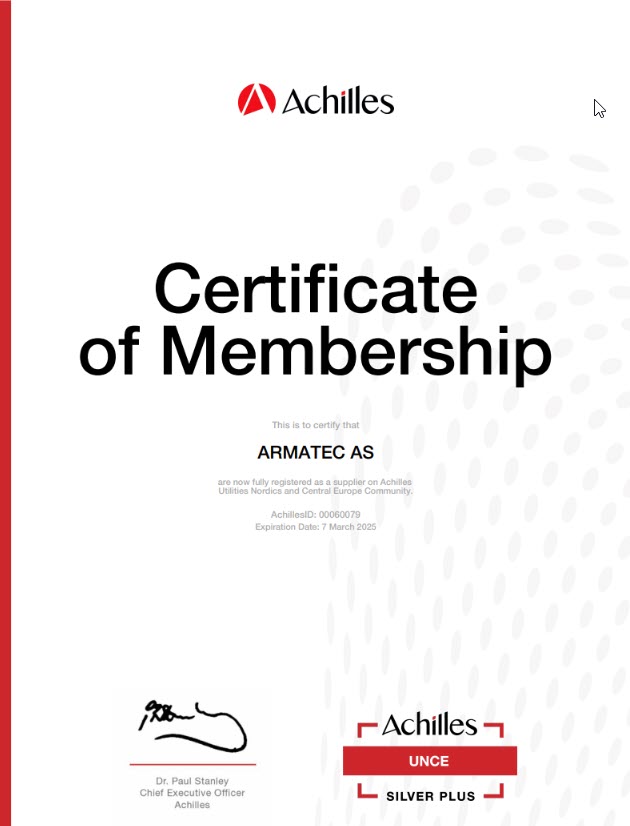 Utilities Nordic and Central Europe certificate